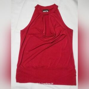 Double Take- Red Cowl Neck - Sleeveless- Haltertop